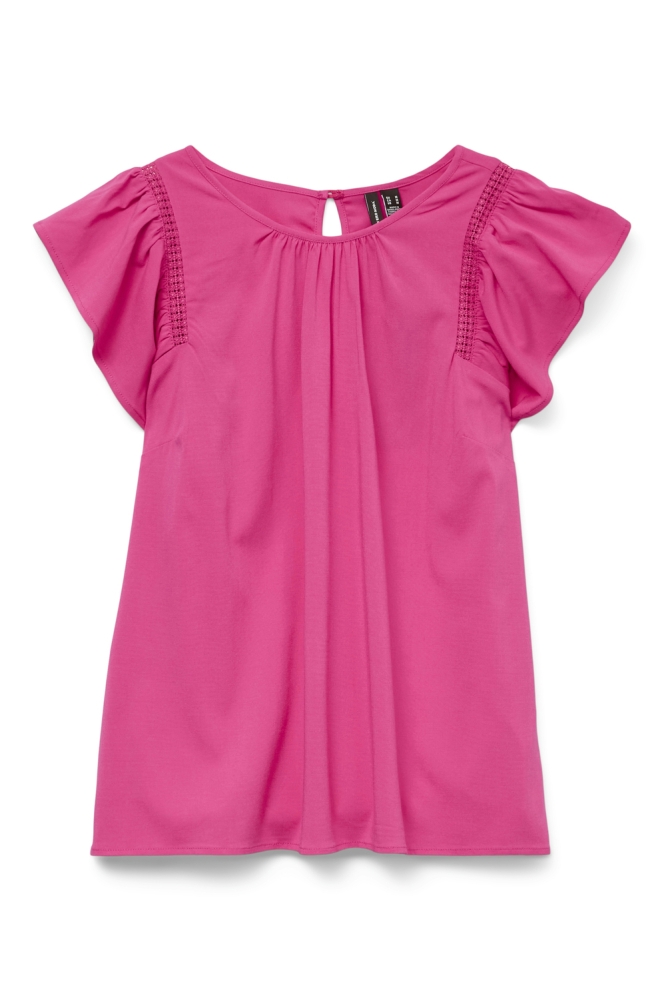 VMBELLA SS LACE TOP WVN GA NOOS 10325248 CABARET